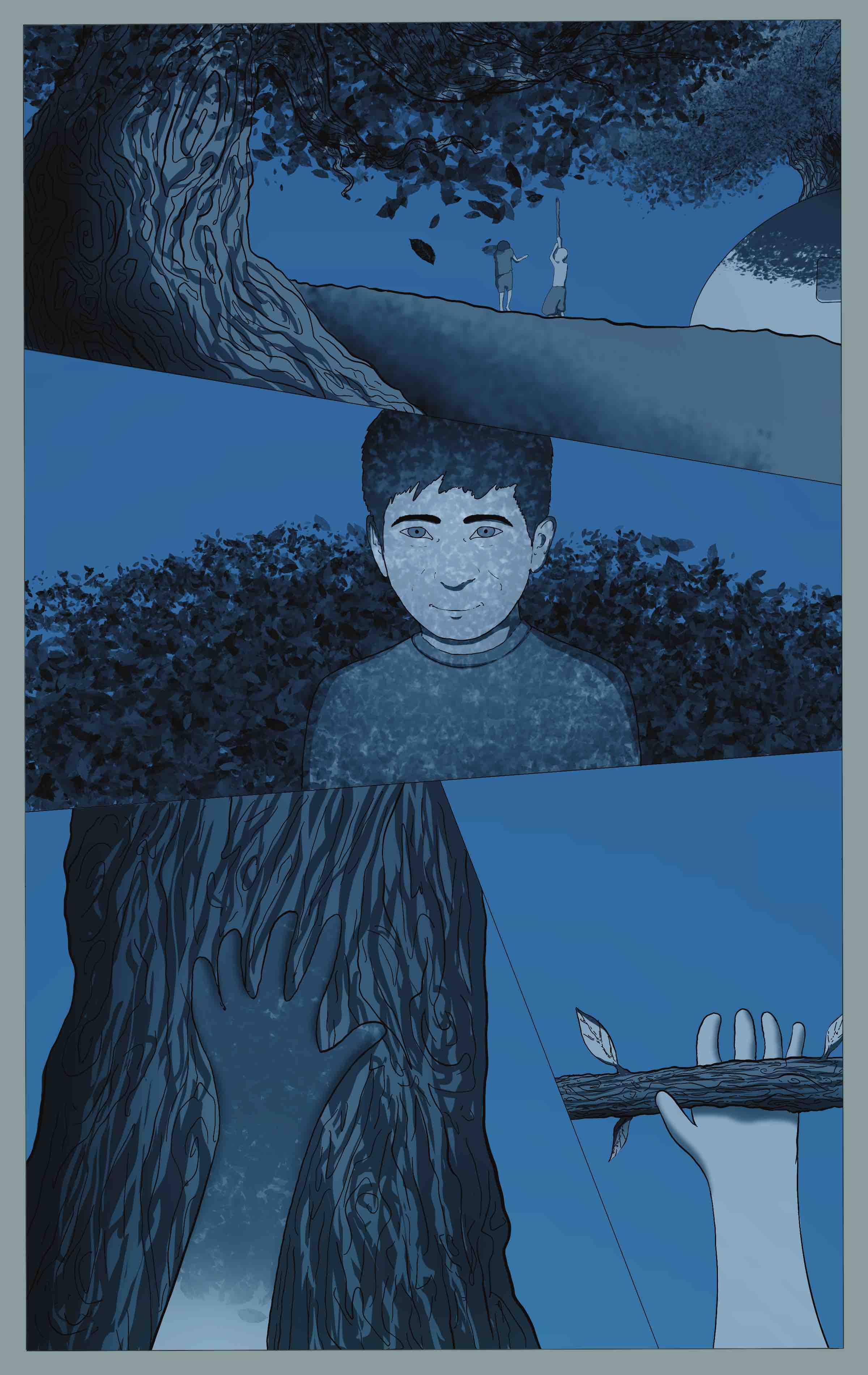 Fig. 2. Dev in his ancestral village with Boh