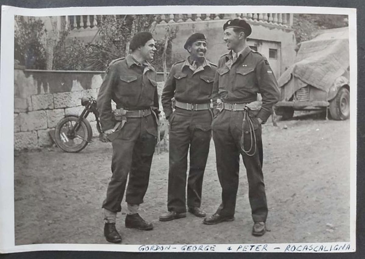Figure 2. Gordan, George and Peter in Rocasaligna, Italy. R.G Hyder’s War Archive